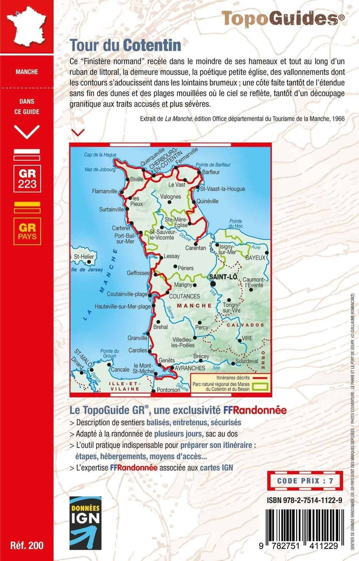 Topoguide de randonnée - Tour du Cotentin - GR223 | FFR guide de randonnée FFR - Fédération Française de Randonnée 