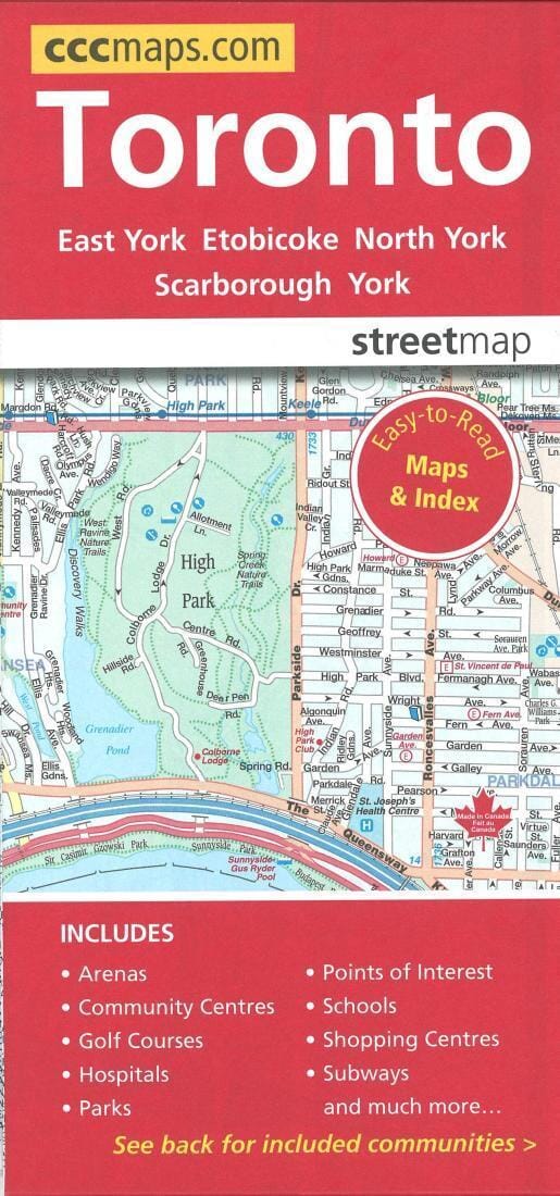 Toronto - Ontario Easy to Read Street Map | Canadian Cartographics Corporation Road Map 