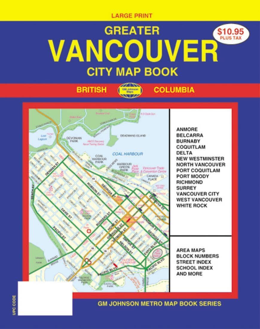 Vancouver - Greater - Canada - City Map Book - Large Print | GM Johnson Atlas 