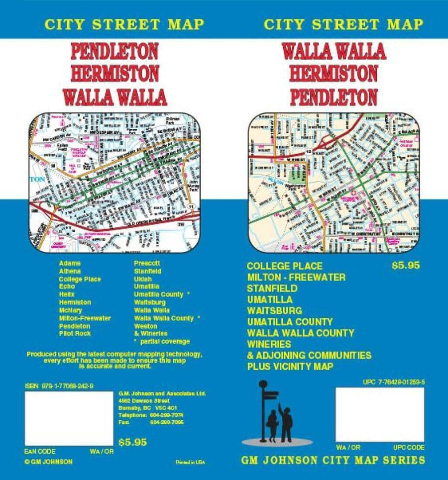 Walla Walla - Hermiston and Pendleton - Washington | GM Johnson Road Map 