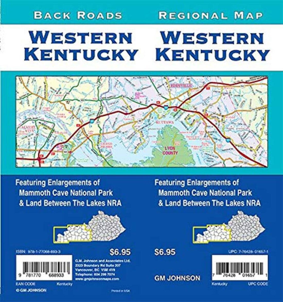 Western Kentucky : regional map = Western Kentucky : back roads | GM Johnson carte pliée 