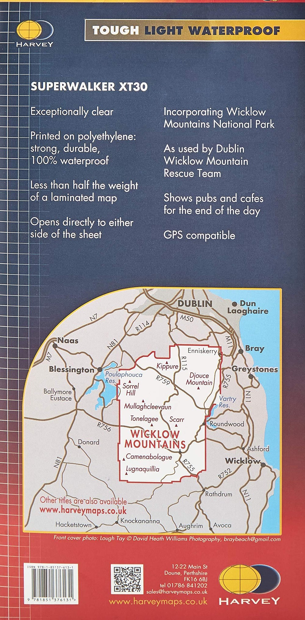 Wicklow Mountains | Harvey Maps - Superwalker maps carte pliée Harvey Maps 