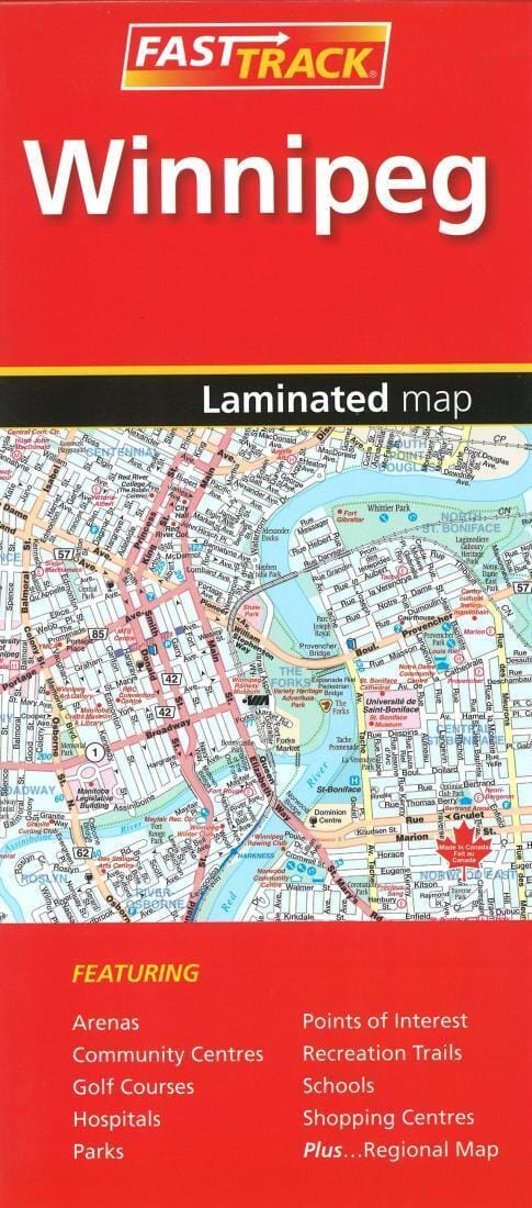 Winnipeg - Manitoba Fast Track Laminated Map | Canadian Cartographics Corporation Road Map 