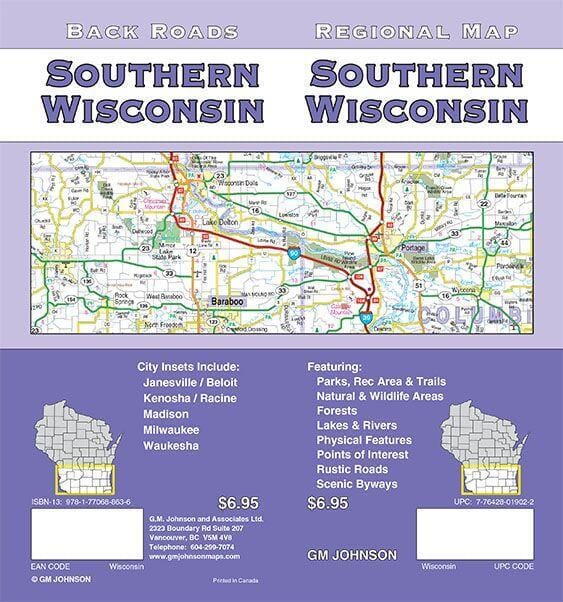 Wisconsin - Sud - Routes secondaires | GM Johnson carte pliée GM Johnson 