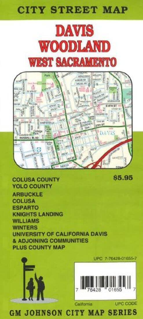Yolo County - Davis - Woodland - Glen County and Colusa County - California | GM Johnson Road Map 