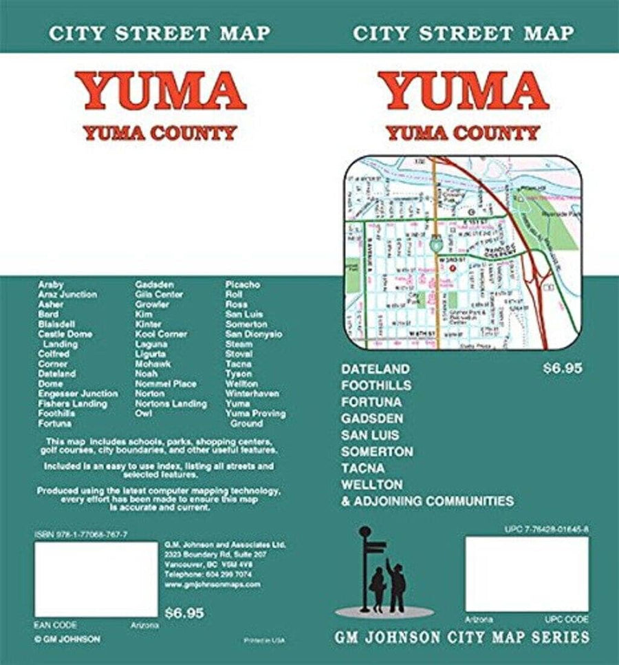 Yuma : Yuma County : city street map | GM Johnson carte pliée 
